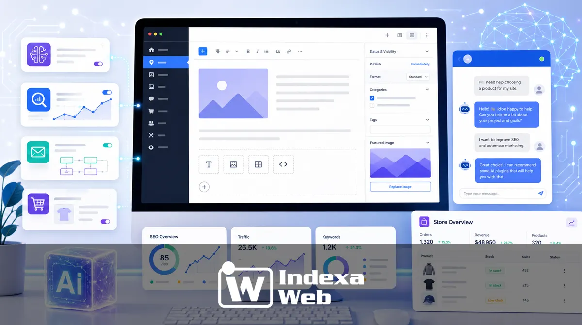 Mejores plugins de IA para WordPress con chatbot, SEO, diseño y automatización