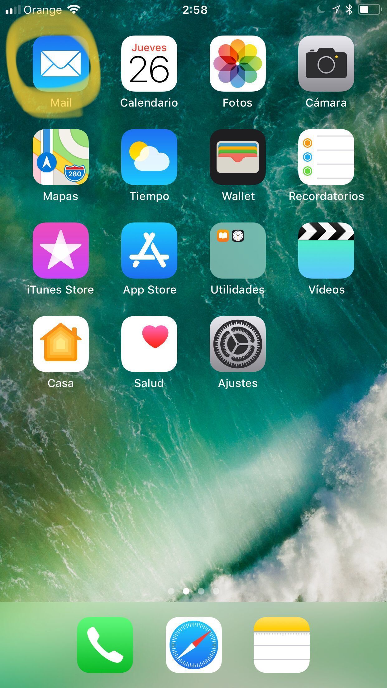 Configurar una cuenta de correo de cPanel en Mail de iPhone - Paso 1